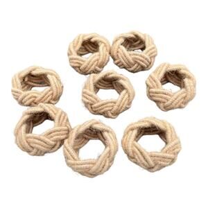 Nautical Rope Napkin Rings Set of 8 Jute Rustic Lake Beach House Napkin Rings
